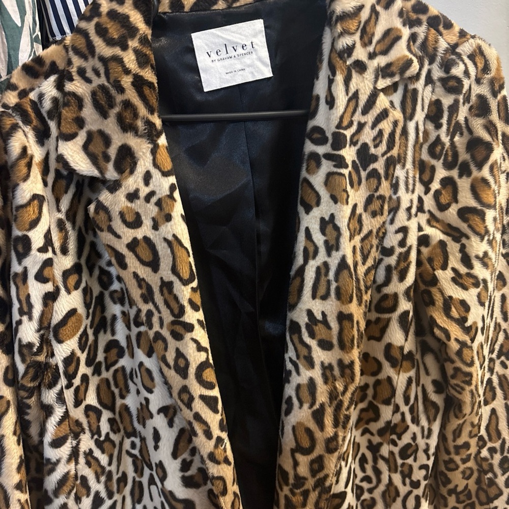 Velvet Leopard Print Women's Coat